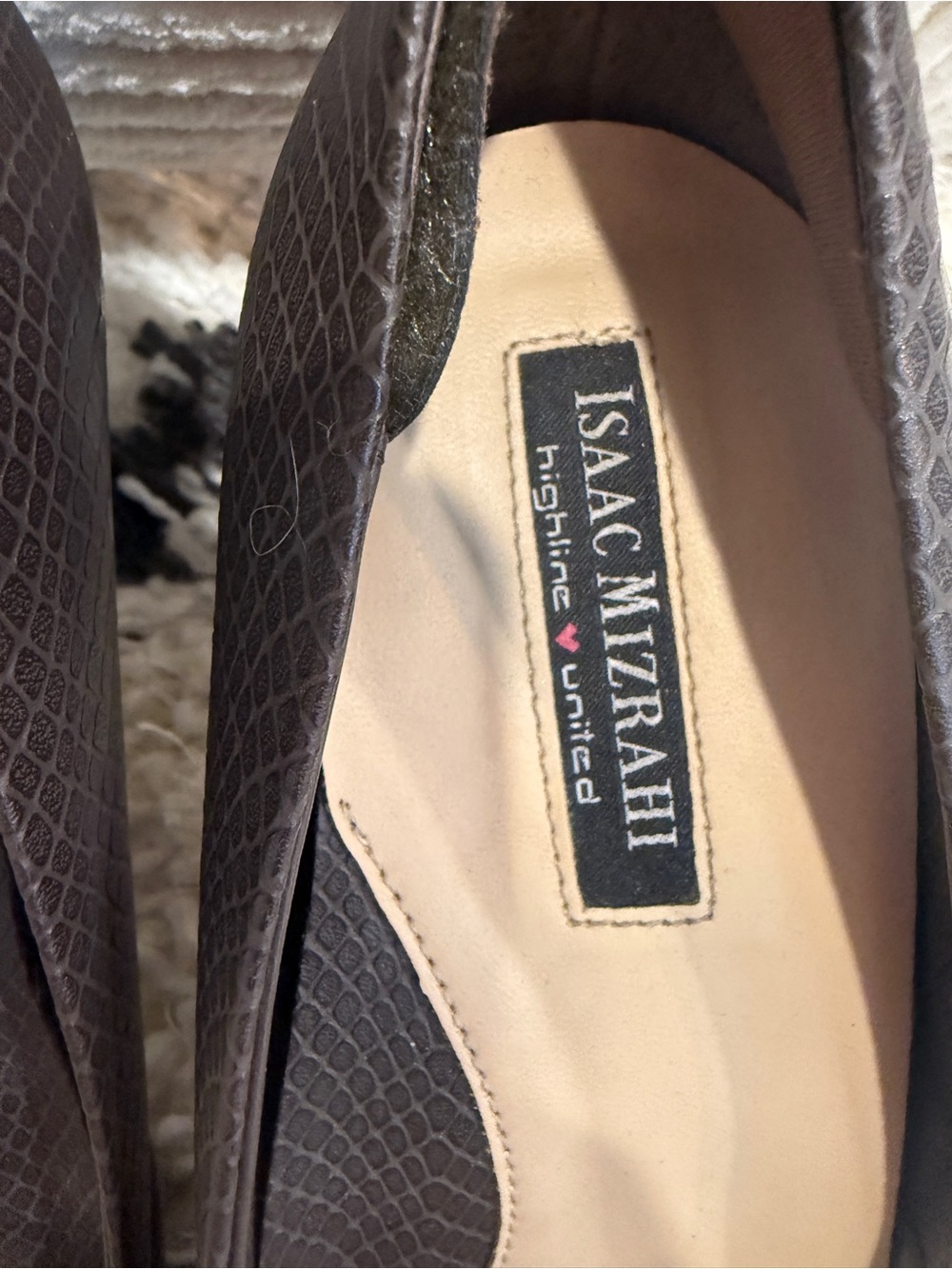 Isaac Mizrahi Paula Brown Suede & Snakeskin Pointed Toe Pumps Heels Size 8M - Picture 4 of 10